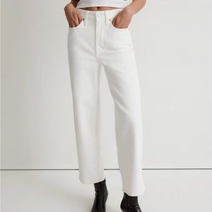 Madewell The Perfect Vintage Wide-Leg Crop Jean in Tile White Size 33